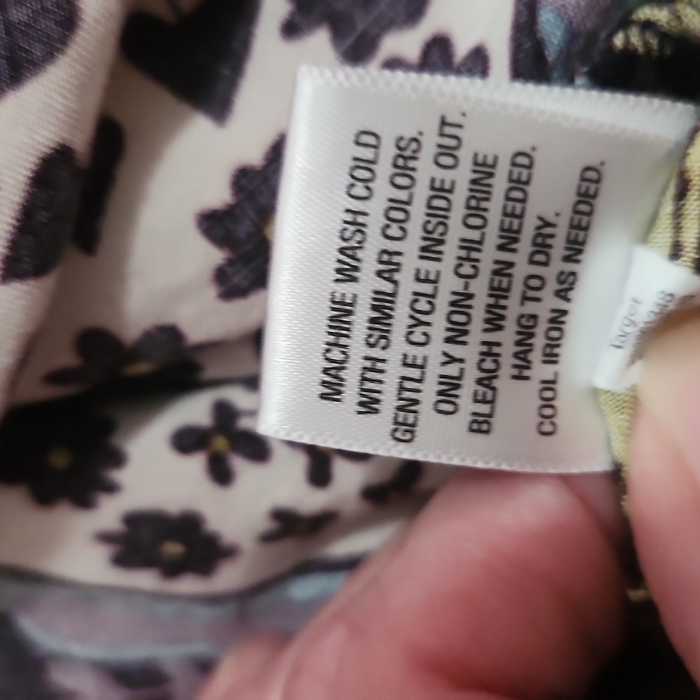 Women's Xhilaration Floral Print Dress Purple And Olive Green Size Medium - Picture 5 of 10